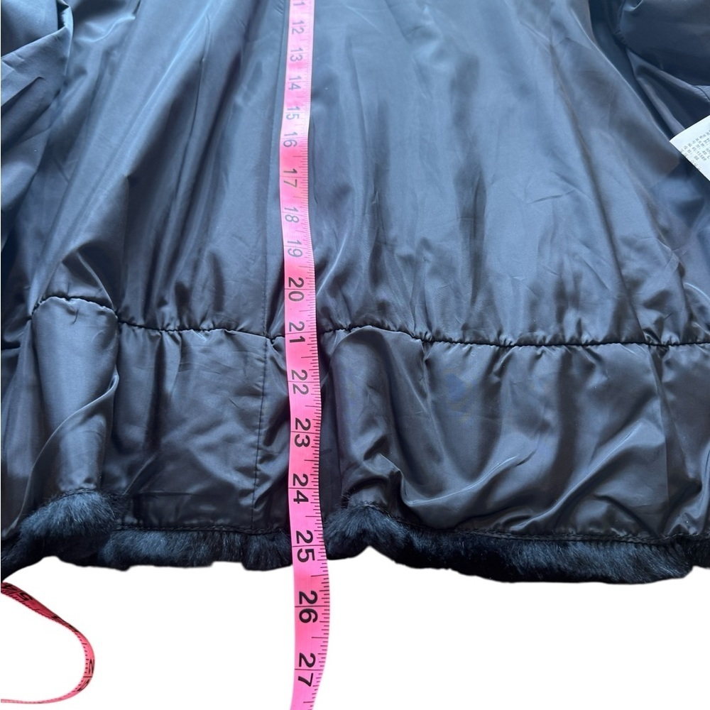 TONYPAULO Black rabbit  Fur & faux Leather Statement Jacket LExcellent condition - Picture 7 of 8